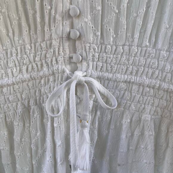 1. State Women's White Pleated Peplum Top Size L - Picture 7 of 9